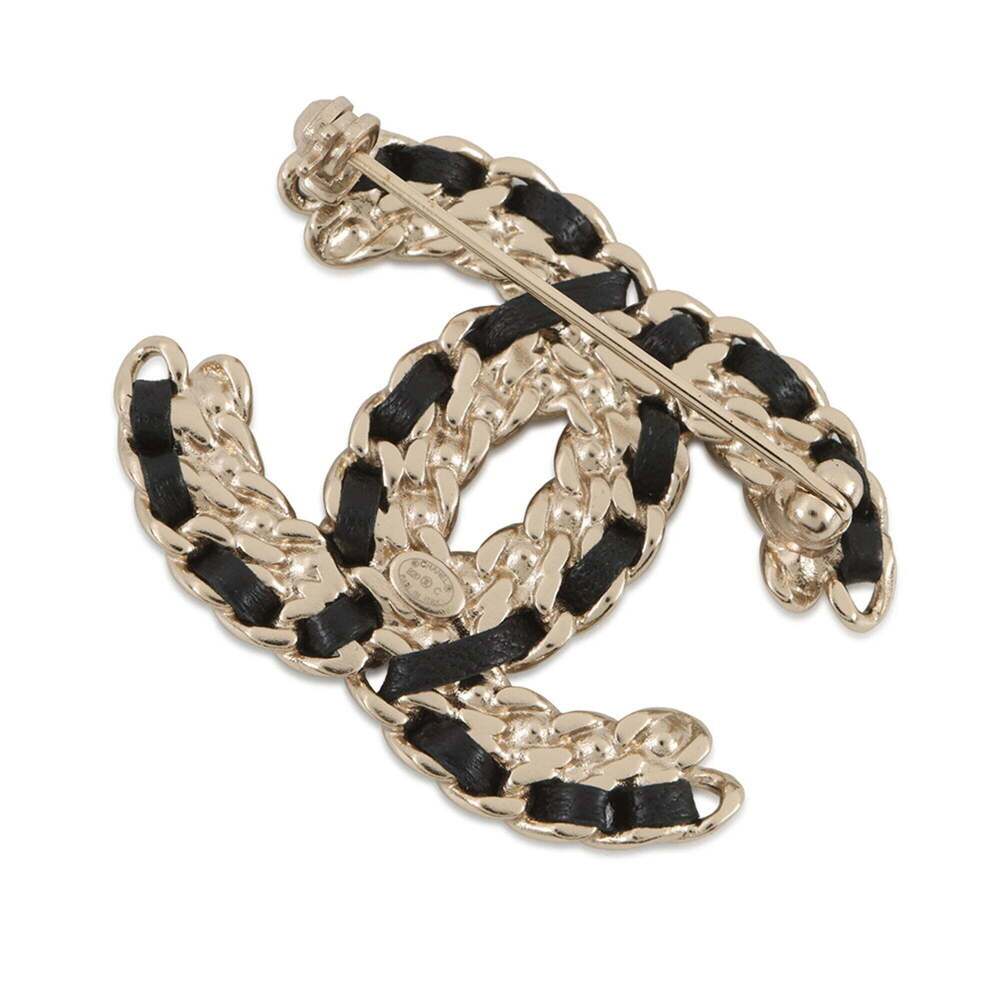 CHANEL Authentic Leather Logo Brooch - Picture 3 of 8